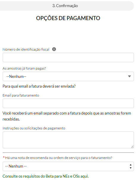 SGS Beta payment options email